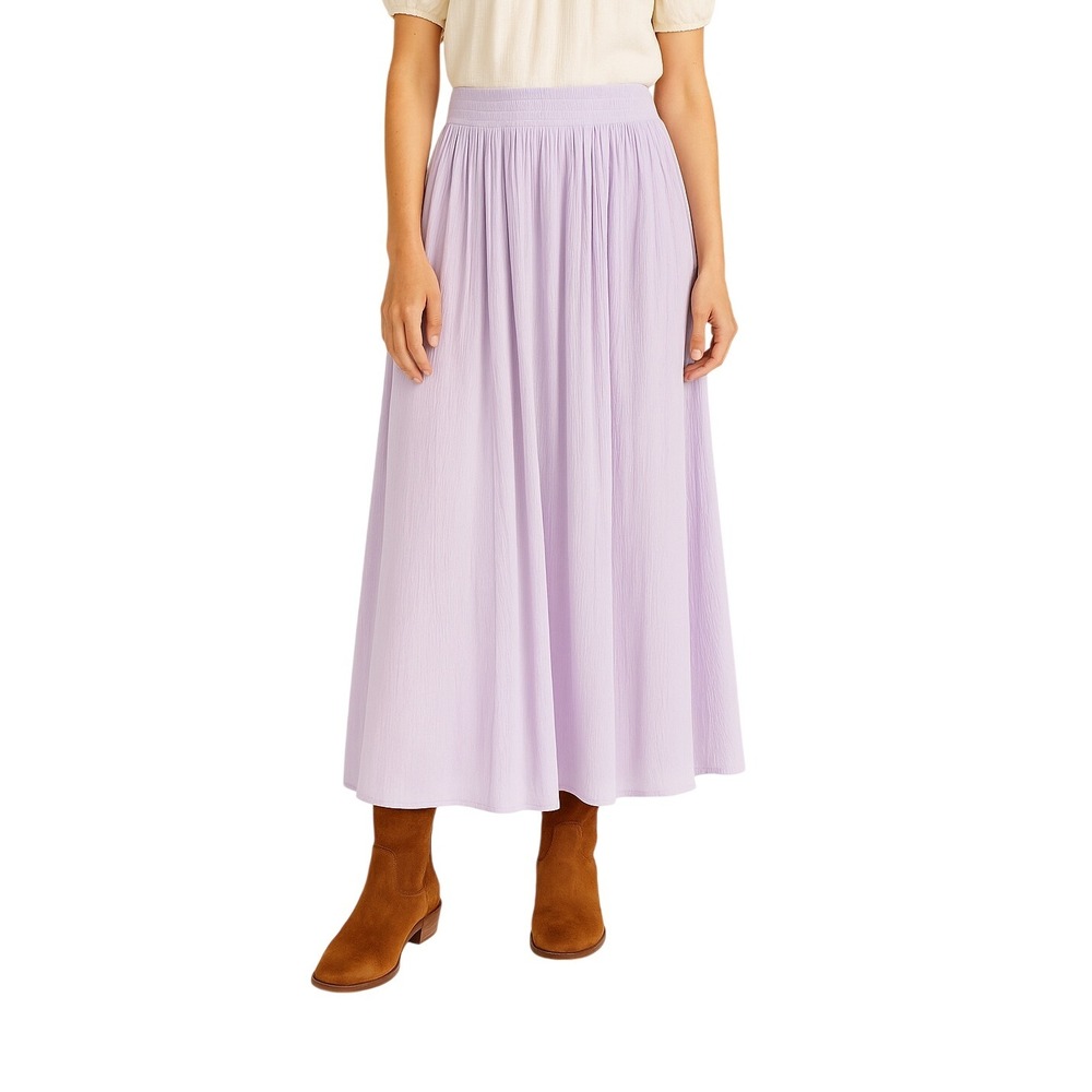 STYLEWORKS 90s Lavender Rayon Midi Skirt indie sleaze Flowy Cottagecore‎ Size M